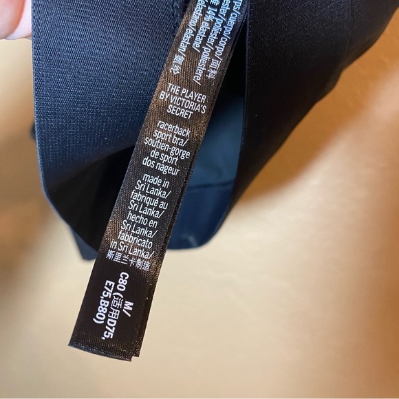 TWO Victoria Sport Spellout Graphic The Player Sports BRA Black White SZ M - Picture 4 of 7